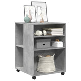 ZNTS Side Table with Wheels Concrete Grey 55x60x78 cm Engineered Wood 853158