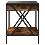 Coffee Table with Infinity LED Smoked Oak 40x40x49 cm 847694
