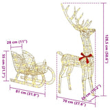 Reindeer Pull Sleigh Warm white 70 x 26 x 129 cm PET 42019080