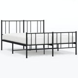Metal Bed Frame without Mattress with Footboard Black 120x190cm 352495
