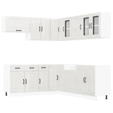 11 Piece Kitchen Cabinet Set "Kalmar" Gloss White Engineered Wood 3314913