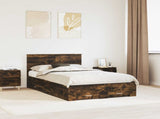 Bed Frame with Drawer Smoked Oak 120 x 190 cm Engineered Wood 3410926