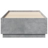 Bed Frame with LED without Mattress Concrete Grey 75x190 cm Small Single 3209670
