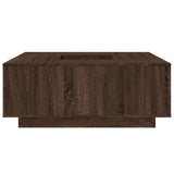 ZNTS Coffee Table Brown Oak 100x100x40 cm Engineered Wood 3284055
