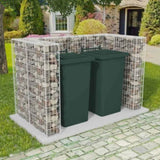 ZNTS Gabion Double Wheelie Bin Surround Steel 180x100x120 cm 142559