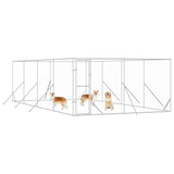 Outdoor Dog Kennel Silver 4x8x2 m Galvanised Steel 3190456