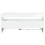 LED TV Cabinet High Gloss White Engineered Wood 896989