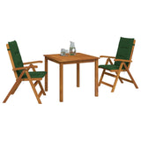 3-Piece Garden Dining Set Natural Solid Acacia Wood 3434595