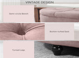 Semi-Circle Ottoman Storage Bench, Bed End Bench, Tufted Upholstered Window Seat Footrest Stool with T3398P344709