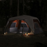 Family Tent with LED 10-Person Light Grey and Orange Quick Release 94303