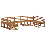 Outdoor Sofa Set 9 pcs Natural Solid Acacia Wood 3366992