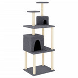 Cat Tree with Sisal Scratching Posts Dark Grey 167 cm 172069