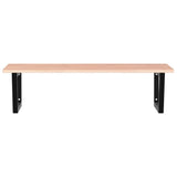 Basin Shelf Wall Mounted Steel and Solid Wood Oak 3302651