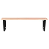 Basin Shelf Wall Mounted Steel and Solid Wood Oak 3302651