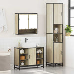 3 Piece Bathroom Furniture Set Sonoma Oak Engineered Wood 3301121