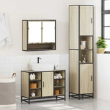 3 Piece Bathroom Furniture Set Sonoma Oak Engineered Wood 3301121