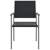 Garden Chair Set of 4 Black PE Rattan, Powder-Coated Steel Medium 3187083