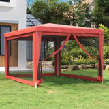 Party Tent with 4 Mesh Sidewalls Red 3x4 m HDPE 319235