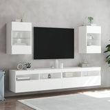 TV Wall Cabinet with LED Lights White 40x30x60.5 cm 837078