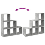 Room Divider Bookcase 3-Tier Concrete Grey 99x29x99 cm Engineered Wood 857961