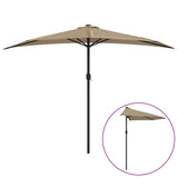 Garden Parasol with Aluminium Pole Taupe 300x155 cm Half 44594