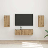 TV Wall Cabinet Set 4 pcs Artisan Oak Engineered Wood 3408915