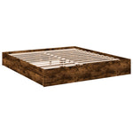 Bed Frame with Drawers without Mattress Smoked Oak 180x200 cm Super King 3280640