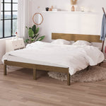 Bed Frame without Mattress Honey Brown Solid Wood 120x200 cm 810145