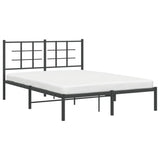 Metal Bed Frame without Mattress with Headboard Black 135x190cm 355560