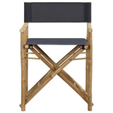 Director's Chair Set of 2 Dark Grey Bamboo, Polyester Standard 313029