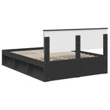 Bed Frame with Headboard Black 135 x 190 cm Solid Pine Wood 3410610
