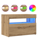TV Cabinets with LED Lights 2 pcs Artisan Oak Engineered Wood 856312