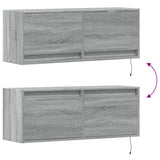 TV Wall Cabinet with LED Lights Grey Sonoma 100x31x35 cm 852367