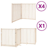 Dog Gate with Door Foldable 12 Panels 960 cm Poplar Wood 3155728