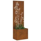 Garden Privacy Screen Floral Rusty 50 x 150 cm Weathering steel 876454