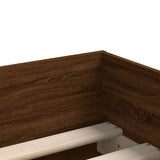 Bed Frame Brown oak Engineered wood, Plywood Single Bed Frame 3207356