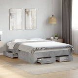 Bed Frame Concrete Grey Engineered Wood Small Double Bed Frame 3280415