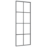 Sliding Door Aluminium and ESG Glass 76x205 cm Black 288064