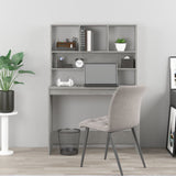 Desk with Shelves Concrete Grey 102x45x148 cm Engineered Wood 823004