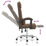 Massage Reclining Office Chair Brown Fabric 349704