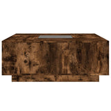Coffee Table with Infinity LED Smoked Oak 100x100x40 cm 3284046