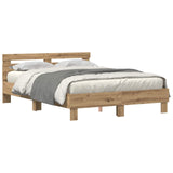 Bed Frame Artisan Oak 140 x 190 cm Engineered Wood 3333952