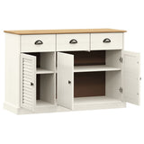 Sideboard with Drawers VIGO 113x40x75 cm White Solid Wood Pine 353191