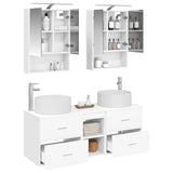 Bathroom Furniture Set 5 pcs White Engineered Wood and Glass 3407079