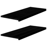 Window Sills 2 pcs Brown Black 100x40x2 cm Solid Wood Oak 4009200