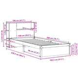 Bookcase Bed without Mattress 100x200cm Solid Wood Pine 3322375