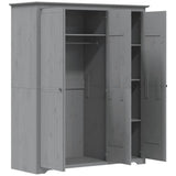 Wardrobe "BODO" Grey 146x53,5x173 cm Solid Wood Pine 355064