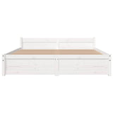 Bed Frame without Mattress White Solid Wood 140x190 cm 815025