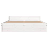 Bed Frame without Mattress White Solid Wood 150x200 cm King Size King Size 815050