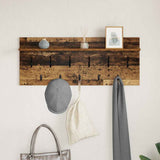 Wall-Mounted Coat Rack with Shelf Old Wood 100 x 40 x 12 cm 874449